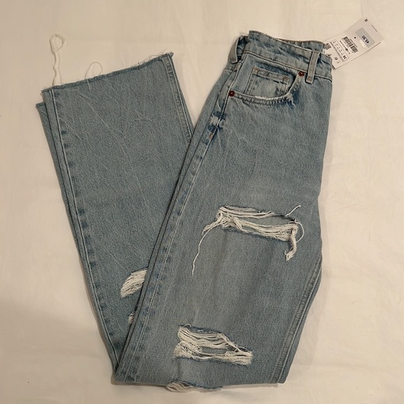 Zara Ripped Wide Leg Jeans - Picture 1 of 6